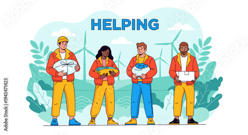 A group of people wearing orange and yellow construction outfits