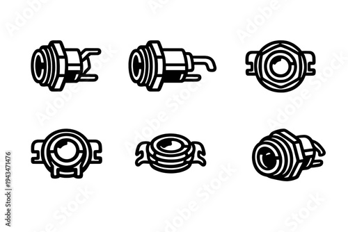 A sequence of six black and white panels showing a pair of hands delicately holding and manipulating a small ring against a dark background in a minimalist line art style.