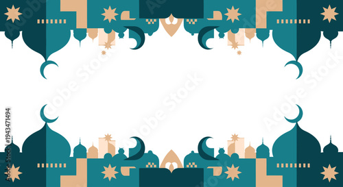 Islamic architecture decorative border design.