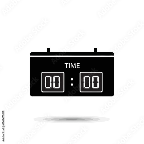 Digital scoreboard with two digital displays showing zero score, isolated on white background