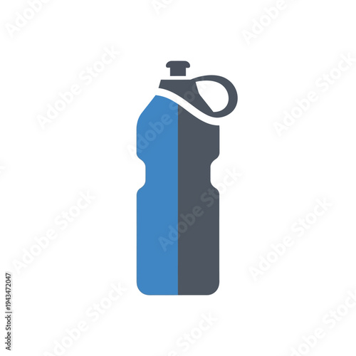 Minimalist Sports Water Bottle Icon A Sleek Blue and Gray Design for Hydration and Fitness