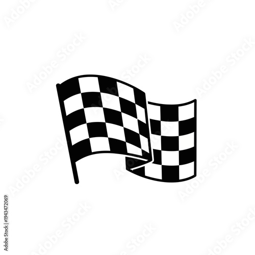 A black and white checkered flag waving, representing the end of a race or competition