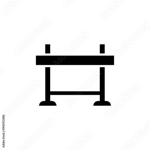A simple and minimalist black and white icon depicting a barricade or temporary barrier, perfect for graphic design and symbolic representation