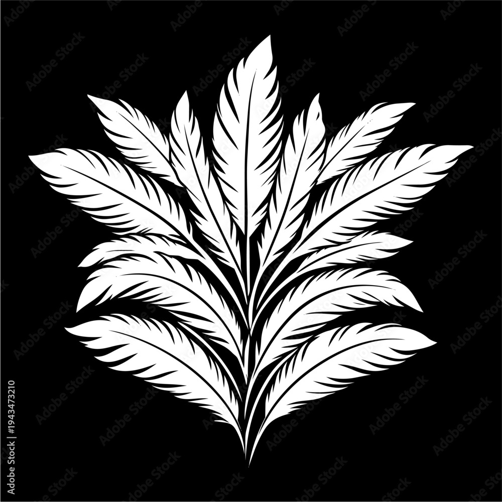 Obraz premium hojas, vector, fábrica, dechado, naturaleza, floral, ilustración, flor, emplumar, designio, arte, árbol, decoraciones, adorno, sucursal, símbolo, silueta, con textura, verde, elemento, verano, antique