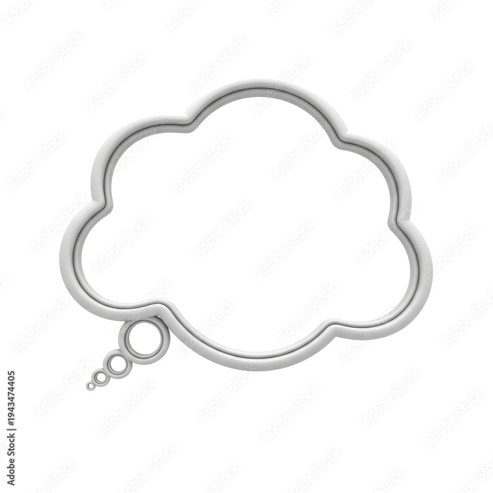 Fototapeta premium Silver Speech Bubble with Circles
