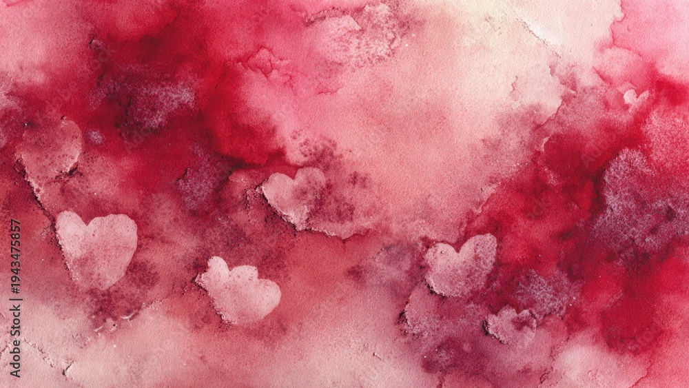 Obraz premium Watercolor Hearts Background