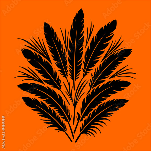plumas, penacho, árbol, vector, hojas, fábrica, naturaleza, designio, silueta, dechado, floral, ilustración, sucursal, trigo, arte, flor, decoraciones, césped, verano, bambus, verde, nativo, granito, 