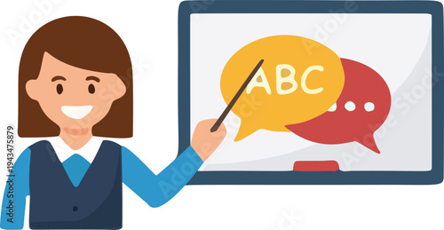 Teaching speaking or language's learning icon