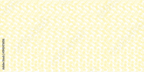 Yellow instant noodle, pasta and spaghetti texture with geometric wavy lines white. Ramen, pasta vector pattern. eps 10