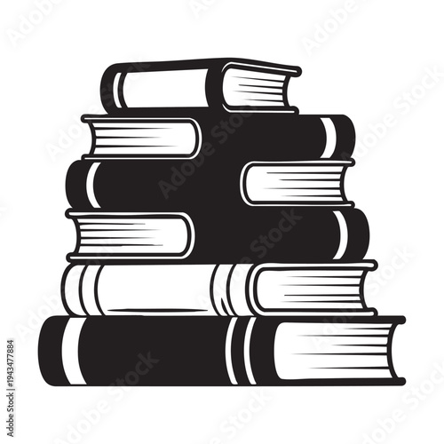 Classic stacked library books representing extensive knowledge and educational achievement, a timeless symbol for academic study and learning resources