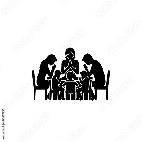Family sitting around a table together.