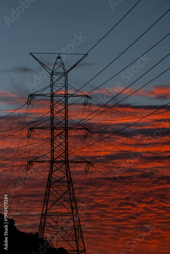 Electrical Tower at Sunrise