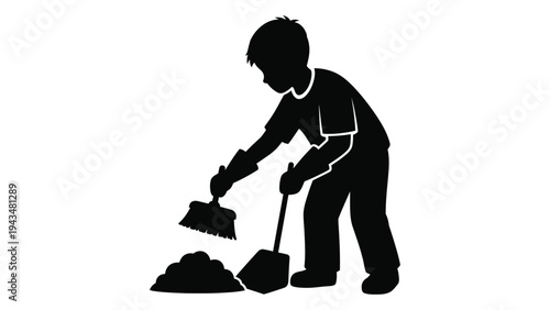 Man shoveling dirt with a shovel