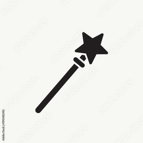 A black magic wand with a star.