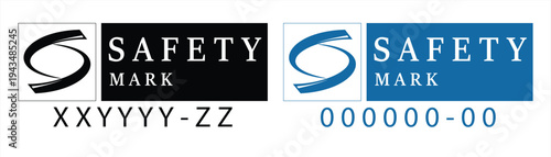 set of safety mark icons, certification logos and standards on electronic products, isolated on a white background, editable, EPS 10