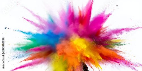 Vivid abstract watercolor background featuring a psychedelic spectrum of colorful paint splashes and fractal swirls in a motion blur texture for an artistic wallpaper design