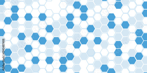 Abstract blue hexagon banner background.