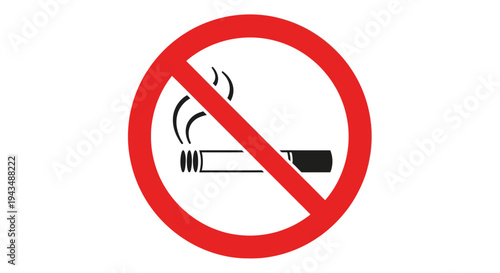 Prohibition of smoking symbol, a clear visual indicator for no smoking zones and public health awareness campaigns