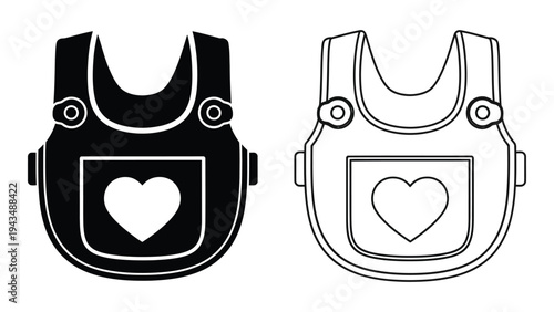 Heart shaped baby bibs in black and white