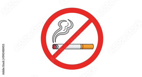 No Smoking Sign Illustration - A Clear Symbol for Health and Safety Awareness