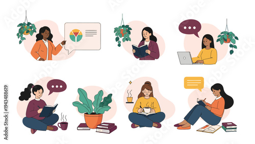 Inspiring Moments: Diverse women engaged in various activities, each moment a testament to the beauty of life, creating a tapestry of individuality and shared experiences.