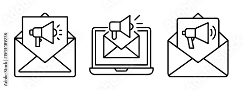 Email marketing campaign promotion strategy newsletter announcement megaphone communication design