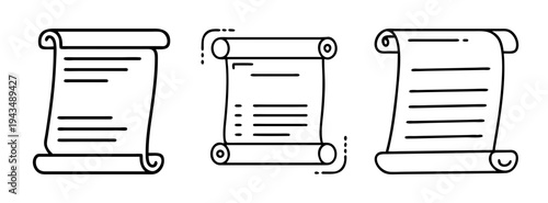 Scrolls parchment antique paper roll history document vintage old manuscript message list writing