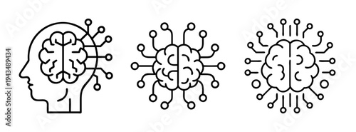 Ai brain technology artificial intelligence neural network machine learning concept illustration