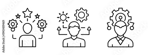 Business strategy and creative thinking process for problem solving and innovation concept design