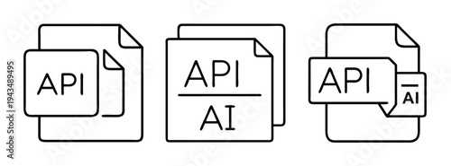 Api and ai integration concept for application development and machine learning services and data models
