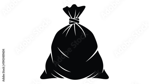 A black trash bag