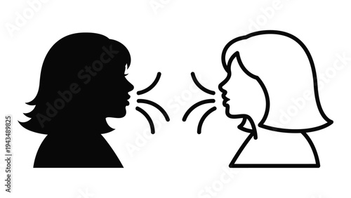 Two women gossiping to each other