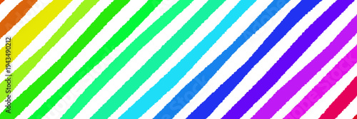 Rainbow colored diagonal stripes with torn paper edges for LGBTQ Pride Month celebration background