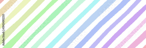 Neurodiversity Pride Month Background with Pastel Rainbow Torn Paper Stripes for Inclusive Design