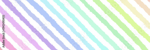 Pastel Rainbow Washi Tape Strips, Torn Paper Border for Digital Scrapbooking and Journaling
