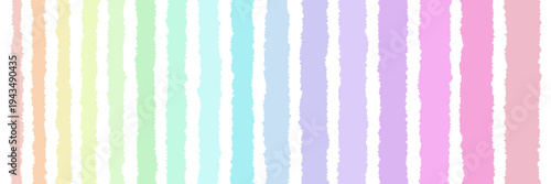 Pastel rainbow torn paper strips for digital scrapbooking and bullet journal decoration
