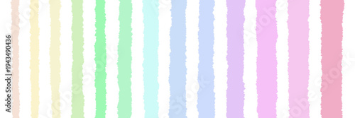 Pastel Rainbow Torn Paper Strips for Digital Scrapbooking and Bullet Journal Planning