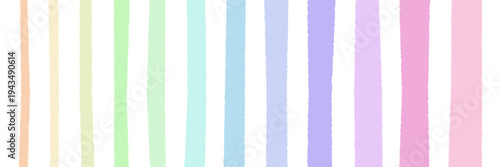 Hand Drawn Pastel Rainbow Washi Tape Strips for Digital Planning and Scrapbooking Elements