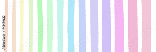 Pastel Rainbow Torn Paper Strips for Neurodiversity Awareness and Digital Scrapbooking Elements