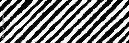 Abstract diagonal zebra stripes with rough torn edges for DIY punk zine aesthetic
