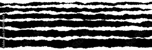 Set of horizontal torn paper strips for punk rock zine aesthetic and grunge collage