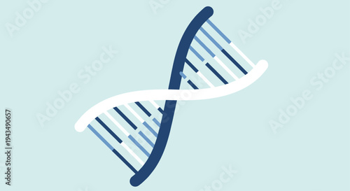 A graphic illustration of a dna double helix structure on a colored background, Generative AI.