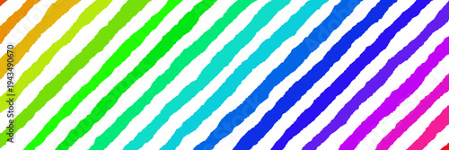 Diagonal torn paper strips in rainbow colors for LGBTQ Pride Month celebration