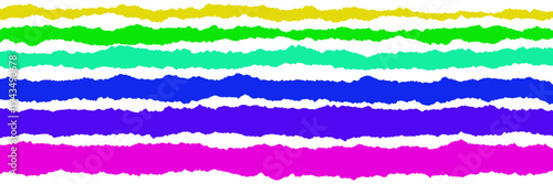 Vibrant Torn Paper Strips for Pride Month LGBTQ Inclusive Design and Creative Crafting