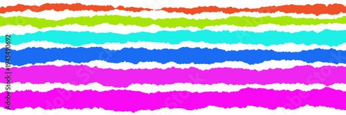 Vibrant neon torn paper edges for LGBTQ pride celebration and digital scrapbooking