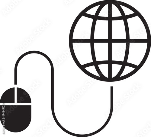 Online Connectivity and Global Internet Access Icon