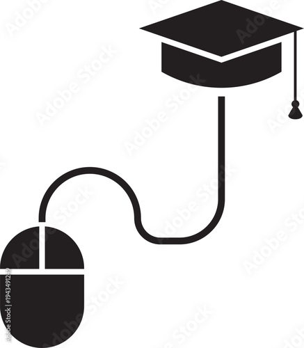 Online Education and E-Learning with Computer Mouse and Cap