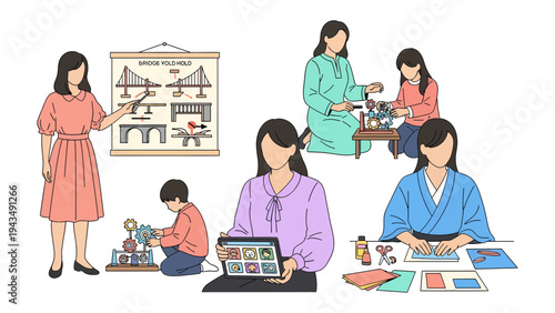 Women at work and in their free time: A collection of images show women at work and in their free time. Capturing the essence of women in diverse activities.