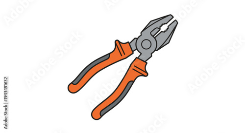A pair of orange and gray pliers on a perfect for diy and handyman projects, Generative AI.