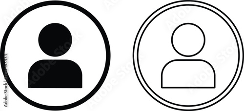 User profile icons, avatar silhouette symbols, account login interface, digital identity design illustration